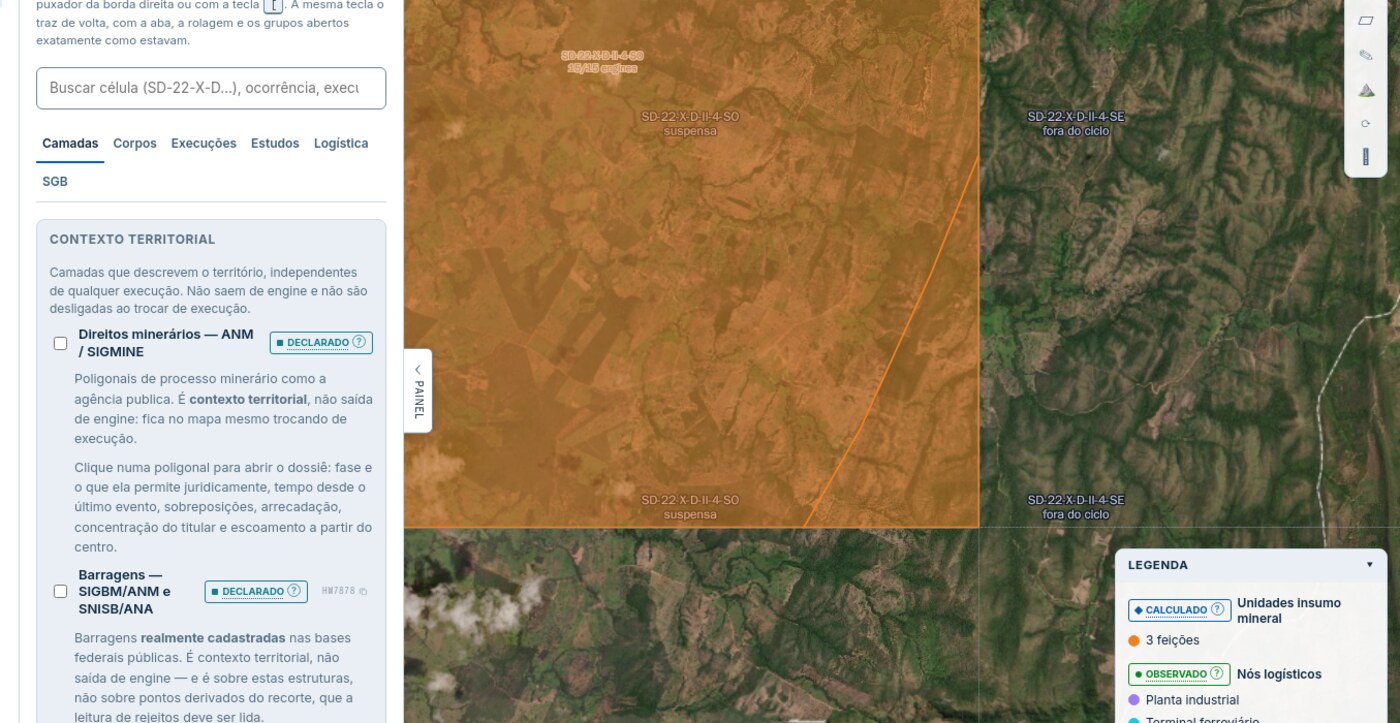 Camada de engine acesa sobre o território